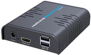 Удлинитель HDMI-передатчика 2xUSB через UTP, витая пара 120 м.