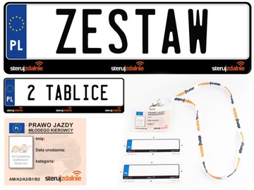 ZESTAW KIEROWCY TABLICE PRAWKO SMYCZ + POKROWIEC