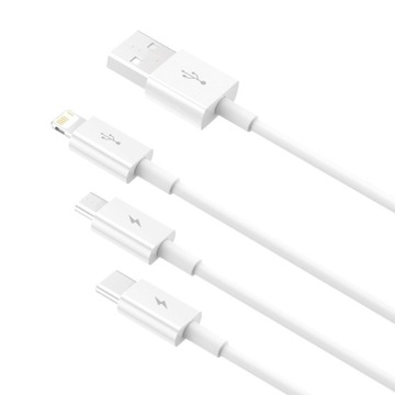 USB-кабель Baseus 3в1 USB — micro USB/USB-C/Lightning, 3,5 А, 1,2 м