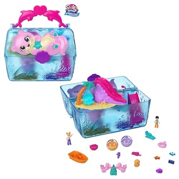 Polly Pocket Sparkle Cove Adventure Playset & 2 Micro Dolls, Island Treasur