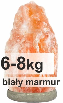 Соляная лампа 6-8кг, подставка из белого мрамора, ионизатор.