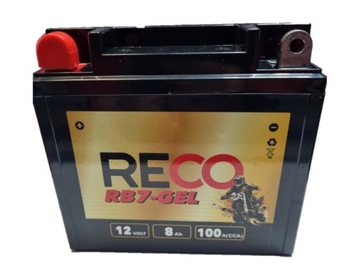 Akumulator motocyklowy RECO RB7-GEL 12V 8Ah 100A YB7-B