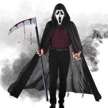 BARVERE Przerażający kostium ducha, maska zabójcza, zestaw łącznie z pelery