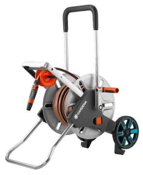 Wózek z wężem 25m i armaturą Gardena AquaRoll M Easy Metal Ogrodowy