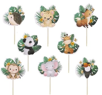 PIKERY do muffinek SAFARI ZOO zwierzątka