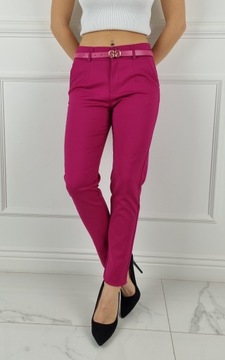 ELEGANCKIE SPODNIE DAMSKIE CYGARETKI FREESIA Pasek