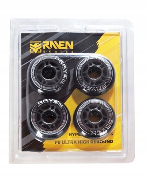 8 черных колес для роликовых коньков диаметром 72 мм + 16 подшипников RAVEN Abec7