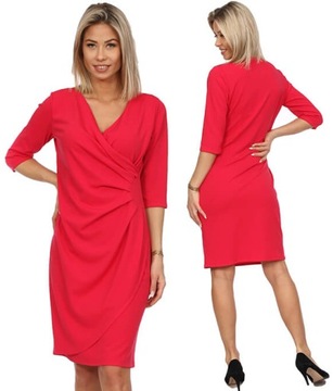 SUKIENKA ELEGANCKA EFEKTOWNA KORALOWY rozmiar 44