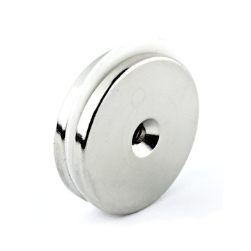 MAGNES NEODYMOWY 30x3 mm Z OTWOREM POD WKRĘT 7/3,5 - 2 szt - MOCNY + WKRĘTY