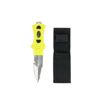 Nóż Scubatech Minirazor Alfa żółty,kabura plastik