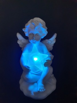 АНГЕЛ со звездой Многоцветный ВСТАВКА Могильная свеча Led