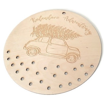Kalendarz Adwentowy DREWNIANY Monetessori DIY eko