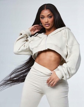 KAPTUREM ZAMEK 6MW NG4__XL PRETTYLITTLETHING KRÓTKA BLUZA Z