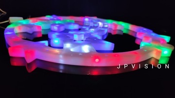 ВИТРАЖ КОМЕТА, РАЗНОЦВЕТНАЯ СВЕТОДИОДНАЯ СВЕТИЛЬНИК ОТДЕЛКА С СИНЕ-БЕЛОЙ КОМЕТОЙ