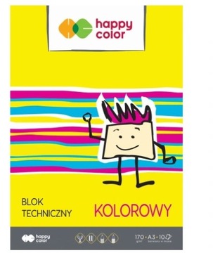 Blok techniczny A3, kolorowy, 10 kartek