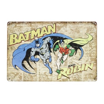 Plakat Tabliczka ozdobna metalowa retro vintage BATMAN & ROBIN