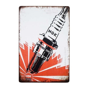 Plakat Tabliczka ozdobna metalowa retro NGK