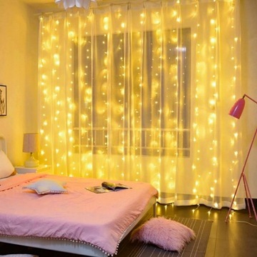 СВЕТОДИОДНЫЕ СВЕТОВЫЕ ЗАНАВЕСЫ, РОЖДЕСТВЕНСКИЕ ОГНИ ДЛЯ ОКОН, ВНУТРЕННИЕ И НАРУЖНЫЕ 3X3