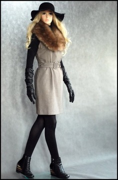 Комплект из мехового воротника и шапки