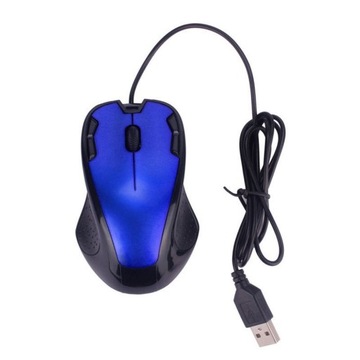 Ergonomiczna niebieska mysz USB