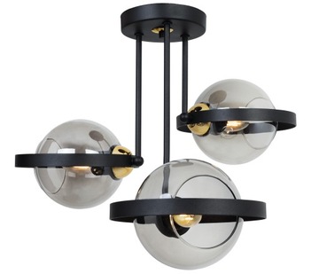 NOWOCZESNA LAMPA WISZĄCA SZKLANA GRAFIT PIERŚCIEŃ
