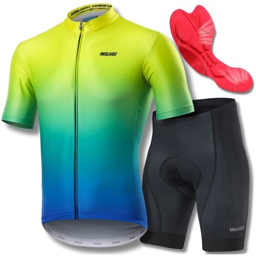 STRÓJ ROWEROWY KOSZULKA + SPODENKI ROWEROWE Z WKŁADKĄ ŻELOWĄ KO ARSUXEO XXL