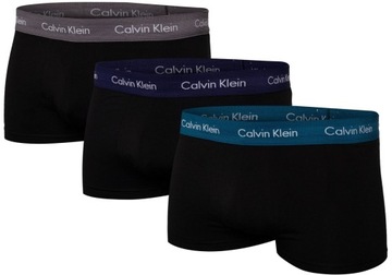 CALVIN KLEIN BOKSERKI MĘSKIE COTTON CZARNE ORYGINALNE 3PACK ZESTAW ROZM.M