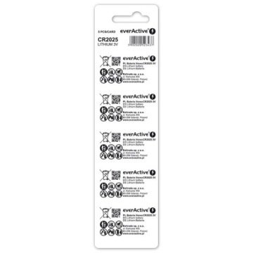 EVERACTIVE ЛИТИЕВАЯ БАТАРЕЯ CR2025 В БЛИСТЕРЕ 5 ШТ.