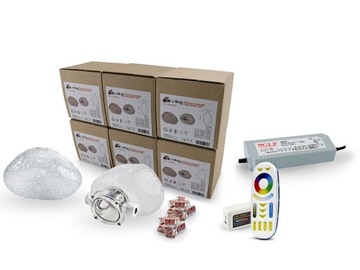 6x Lampa Ogrodowa LedBruk Kamień 24V IP68 LED RGB