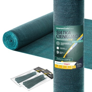 SIATKA 140g CIENIUJĄCA 90% MATA MASKUJĄCA 1,5x50UV