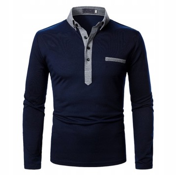 Мужская длинная рубашка-поло из плотного хлопка.