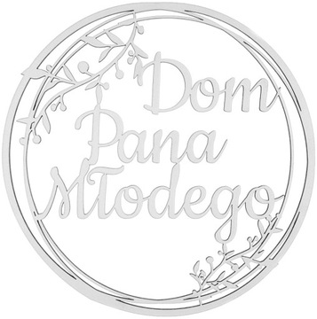 Dekoracje Weselne Koło Dom Pana Młodego BIAŁY 30cm Obręcz Ślub Ozdoba Napis