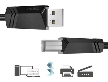 Hama USB A - USB B КАБЕЛЬ 5 м с двойным экраном