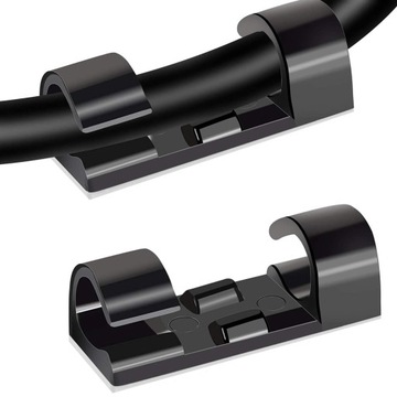 20x ORGANIZER UCHWYT ZACZEP MASKOWNICA KLIPS DO KABLI TAŚMA SAMOPRZYLEPNY