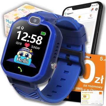 SMARTWATCH DLA DZIECI ZEGAREK LOKALIZATOR LBS +SIM