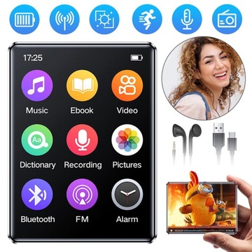 ODTWARZACZ MP3 MP4 BLUETOOTH Z EKRANEM DOTYKOWYM, ODTWARZACZ MUZYCZNY HIFI