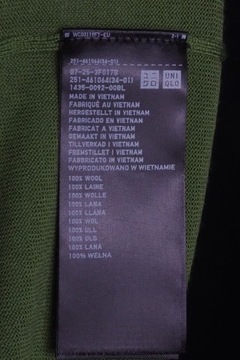 Uniqlo Sweter-Golf-100%Wełna-zielony M 38