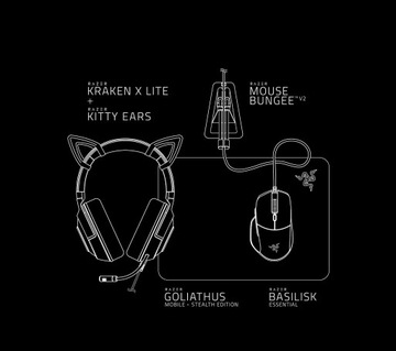 Набор наушников RAZER Kraken Kitty с мышью +БОЛЬШЕ