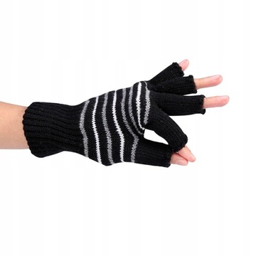 ЧЕРНЫЕ ПЕРЧАТКИ БЕЗ ПАЛЬЦЕВ ТЕПЛЫЕ USB