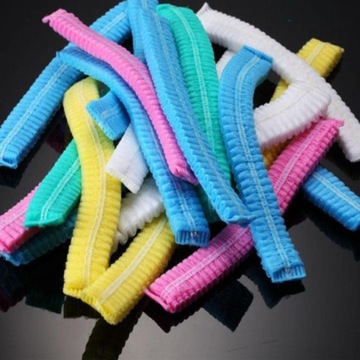 200шт одноразовые нетканые шапки, одноразовая сетка для волос + оранжевый