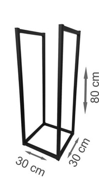 Stojak regał kosz na drewno kominkowe LOFT POJEMNY 80cm metalowy czarny