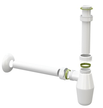 ПРОБКА ЧЕРНАЯ CLICK CLACK + СИФОН ДЛЯ РАКОВИНЫ BP