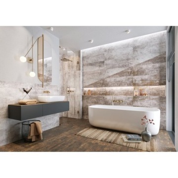 НАСТЕННАЯ ПЛИТКА металлизированная белая ржавчина 29x89