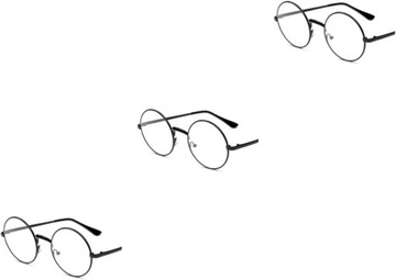 3 Ретро круглые стеклянные простые стеклянные очки Мужские очки Льняное стекло M