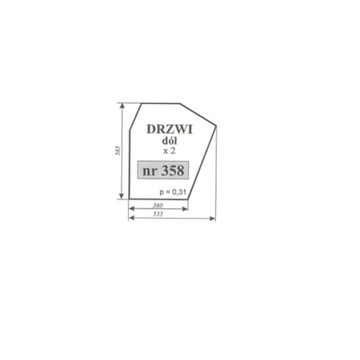 szyba drzwi dolna Zetor 3320, 4320, 5340, 7320, 5211, 5245, 6211, 6245