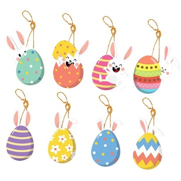 8шт пасхальное яйцо кролик подвесные украшения висячие украшения произведения искусства прочный
