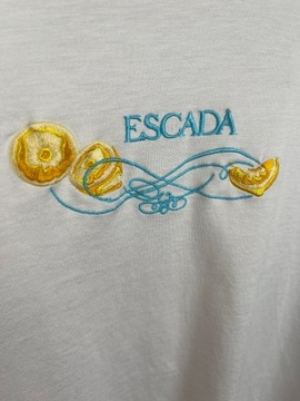 T-SHIRT damski 100% cotton haft ESCADA USA XL/XXL