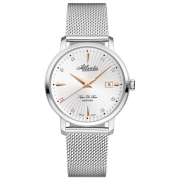 ZEGAREK + grawer Damski ATLANTIC SUPER DE LUXE DIAMONDS 36 mm 29355.41.27R