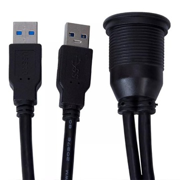 Удлинительный кабель 3 МБ Розетка USB 3.0 3A ДВОЙНАЯ панель