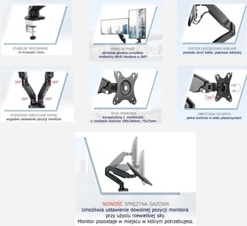 Поворотный держатель для двух ЖК-мониторов ТВ 2x 13-27 ВОЗВРАТНЫЙ